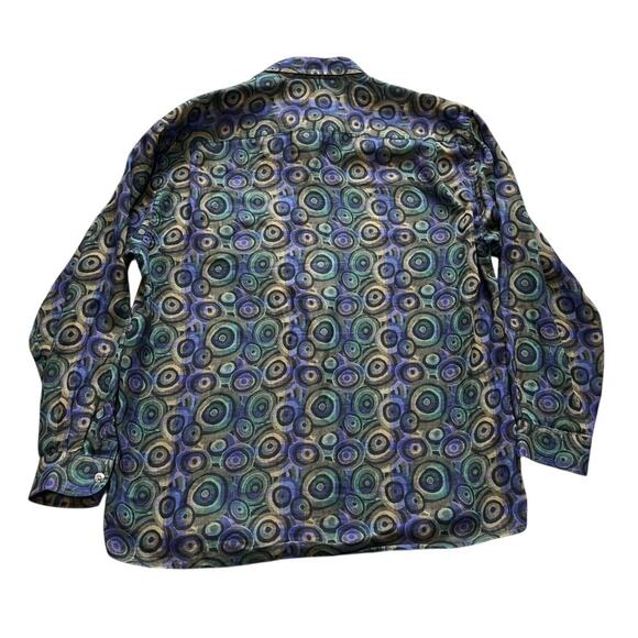 Vintage Jhane Barnes Mens Shirt Large Hong Kong Geometric Club Rave - Picture 5 of 6